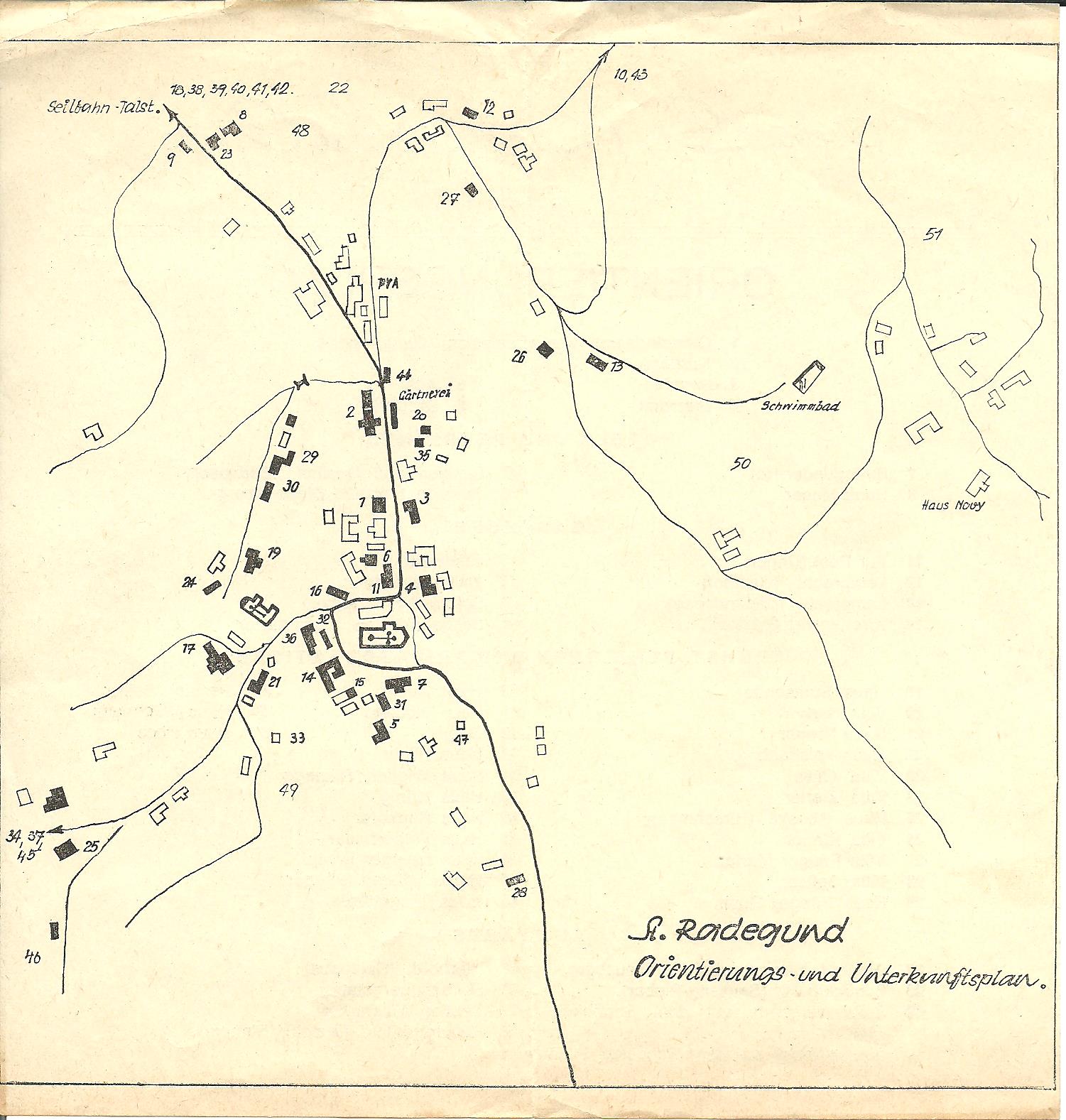 Orientierungsplan von St. Radegund um 1965