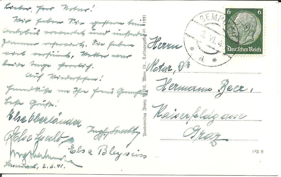 AK Semriach Hauptplatz 1941